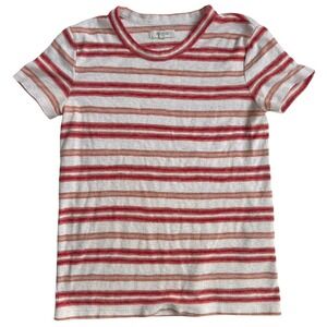 Madewell Orange Cream Striped Tee